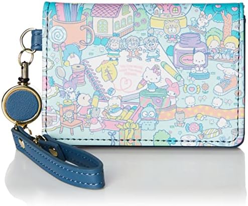 サンリオ נשים Sanrio CS Bifold Pass Case עם סליל, כחול, גודל אחד