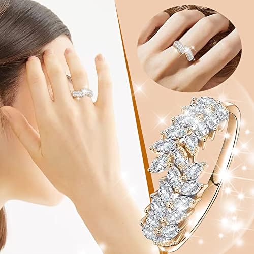 2023 חדש זית עלה יהלומי תכליתי טבעת תכשיטי יום הולדת הצעת מתנת כלה אירוסין מסיבת טבעת נשים אגודל טבעות
