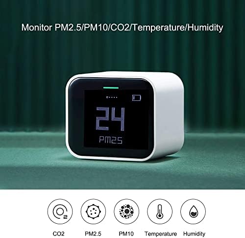 SAWQF גלאי איכות אוויר גלאי ביתי השתמש בתצוגה דיגיטלית PM2.5/PM10/CO2/טמפרטורה/לחות צג מד פחמן דו חמצני