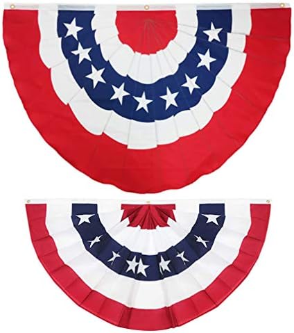 Nuobesty Decor את הדגל האמריקני 2 pcs אמריקאי קפלים דגל מאוורר ארהב דגל ארהב 4 ביולי יום העצמאות פטריוטית חצי