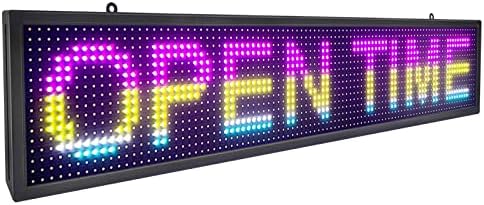 תצוגת שלטי LED חיצונית CX עם WiFi ANDE USB, P10 RGB צבע מלא 40 '' x 8 '' לוח הודעות LED עם רזולוציה גבוהה