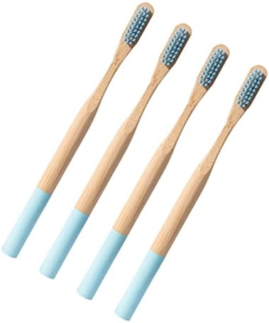 Healeved 4pcs Charcoal Toothbrushes Soft Bristle Toothbrush Kids Suit Bamboo Toothbrush Travel Toothbrush