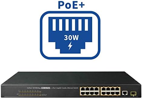 Lorex Acclps263b 16 ערוצים POE+ מתג למערכות מצלמת אבטחת IP, מתג הפעלה על Ethernet לקבלת שידור במהירות