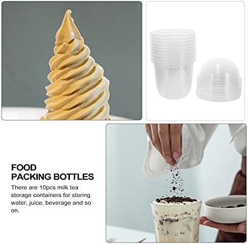 המוטון 10 יחידות ברור פלסטיק קינוח כוסות עם כיפת מכסים 95-360 מיליליטר חד פעמי פרפה חלב תה כוסות מסיבת