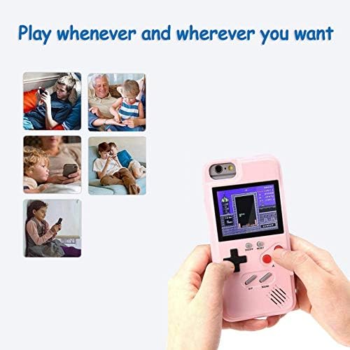 קייס גיימבוי לאייפון, קייס טלפון רטרו 3 ד קונסולת משחקים כף יד עם 36 משחק קלאסי, תצוגה בצבע מלא