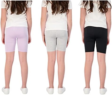 מכנסיים קצרים אתלטים של בנות 3-חבילות, מכנסי אופניים, בגדי אימון לבנות