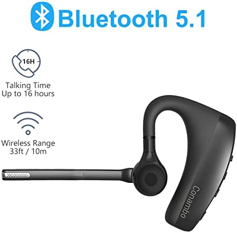 CONAMBO K10C אוזניות Bluetooth v5.1, אוזניות אלחוטיות עם CVC8.0 מיקרופון כפול מבטל רעש דיבורי