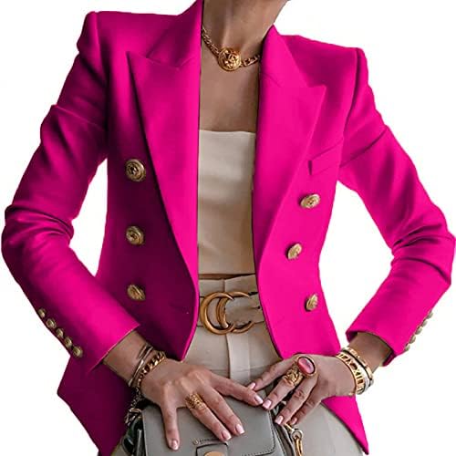 נשים 2022 אופנה סתיו משרד בלייזר בלייזר כפתורי צווארון דש צבע סוכריות צבע מעילי בלייזר לנשים עסקים מזדמנים