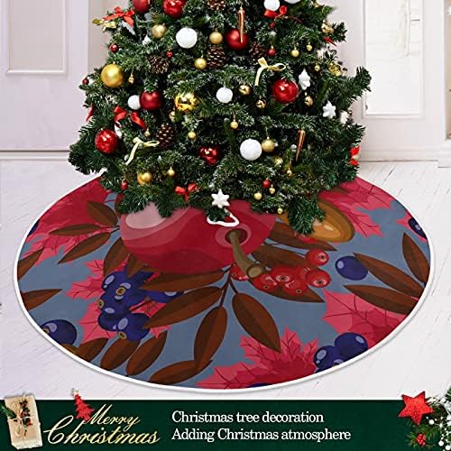 סתיו סתיו עלי פירות חג ההודיה חצאית עץ חג המולד 36 אינץ '/48 אינץ' תפאורה ביתית לחצאית עץ חג המולד מחצלת