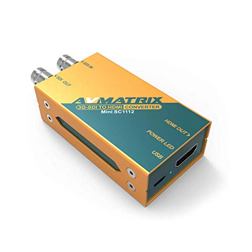 Avmatrix Mini SC1112 Pocket בגודל 3G-SDI לממיר שידור HDMI למשתמשים עם מחברי SDI ו- HDMI בגודל מלא)