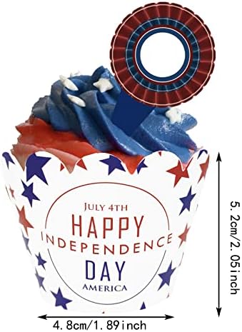 קישוטים למסיבות סיום מכללות 2022 קאפקייק יום העצמאות הקאפקייקס סביב כרטיסים אמריקאים יום עצמאות