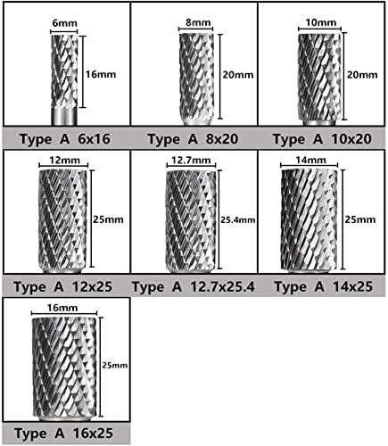Htawi חיתוך קבצי סיבוב כפול לקוטר מתכת 12-25.4 ממ 6 ממ טונגסטן קרביד בור סיביות סיבוביות סיבוביות כלי עץ