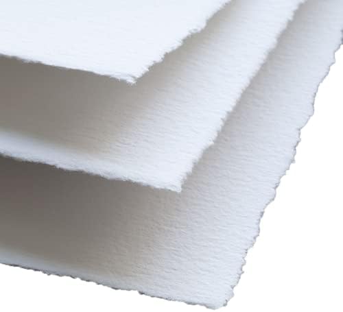 נייר ריק קצה לבן בעבודת יד נייר ריק - חבילה של 2x3 אינץ