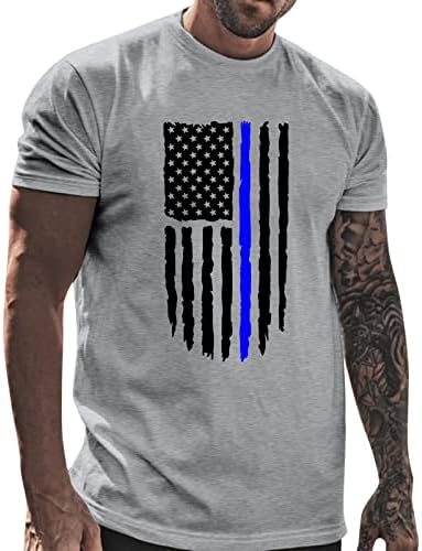 חולצות טריקו פטריוטיות של UBST לגברים, 4 ביולי וינטג 'דגל אמריקה במצוקה חייל קיץ חייל שרוול קצר