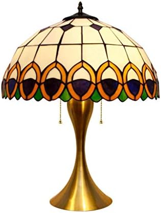 מנורת שולחן בסגנון אירופאי GPPZM, ויטראז 'זכוכית + סלון מתכת, סלון, מנורת מיטה לחדר שינה