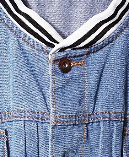 ז'קט הג'ינס של גברים חיים עם טלאים תכלת