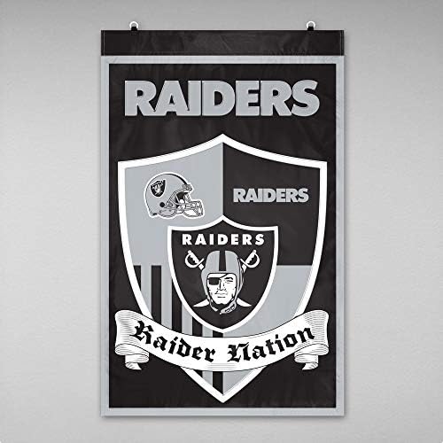 NFL Las Vegas Raiders Team Shield Banner, 24X6 אינץ '