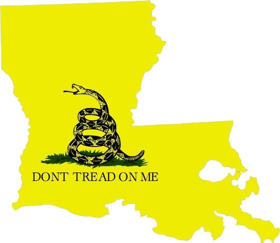 מדבקת דגל גדסדן בצורת מדינת לואיזיאנה ויניל LA - C3052- 6 אינץ 'או 15 סנטימטרים גודל מדבקות