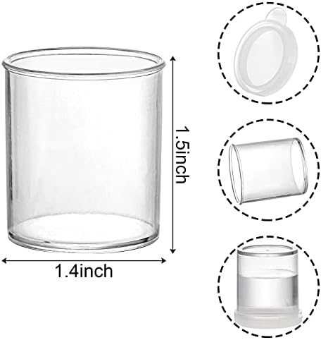 סט זנפון של 100 כוסות צבע פלסטיק מיני עם מכסים, 0.85 גרם סירי מיכל צבע בכמויות גדולות, צנצנות