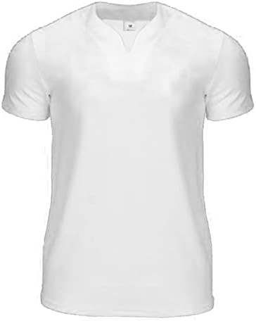Rela bota's Henley Henley חולצות שרוול קצר V שריר צוואר רזה מתאים לחולצות אימון קיץ מזדמן