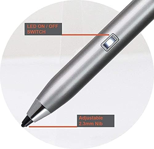 Navitech Silver Point Point Digital Active Stylus Pen - תואם לסמארטפון Honor 70