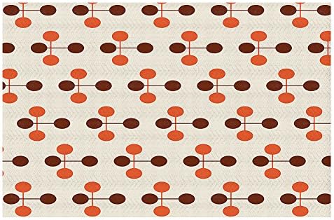 שטיחי שטח ארוגים של דיאנוש, שטיחי מטבח, שטיחי אמבטיה מאת ניקה מרטינז באמצע המאה דוטי שוקולד כתום קטן בגודל 2 על