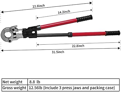 כלי צינור נחושת כלי לחיצה נחושת כלי לחיצה עם 1/2,3/4 ו -1 אינץ 'לסתות PRO Pro Press Tool Pressure כלי צינור
