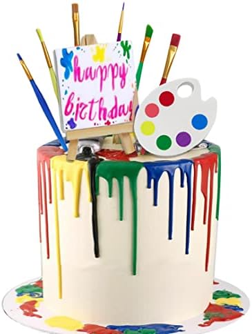 אמנות צבע עוגת טופר מברשת צבע בדים צבעים עוגת טופר אמן נושאים עוגת דקור
