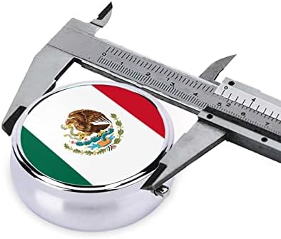 דגל של מקסיקו גלולת תיבה, עגול גלולת תיבה, מתכת שלוש-תא גלולת תיבה, קל לנשיאה