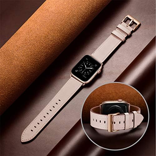 Ouheng תואם לפס עור מקורי של Apple Watch 49 ממ 45 ממ 44 ממ 42 ממ שחור וורוד חול