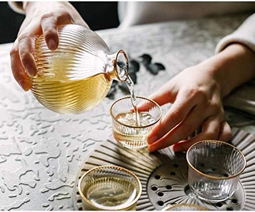 קנקן ויסקי וויסקי הימפ סט עם 4 כוסות יין זכוכית, קנקן וויסקי וזכוכית סט לגברים & מגבר; נשים שאוהבות