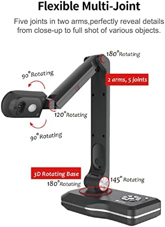 מצלמת מסמך Xixian USB, V500 ספר מסמכים סורק מצלמת Auto Modo Fick Plug & Play 8 מגה-פיקסל HD High Sefinition