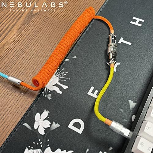 Nebulabs 5ft כבל מקלדת כבלים משחקי מחשב איידר מכני של כבל USB-C קלאסי, תקע מתכת מותאם אישית