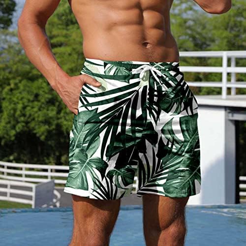 מכנסיים קצרים של לוח ההוואי של ZDDO, גזעי שחייה נושמים בקיץ פירות הוואי פירות הדפס מכנסי חוף מזדמנים של ספורט
