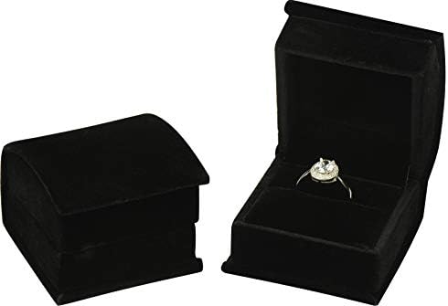 שחור צבע יוקרה קטיפה טבעת אריזת מתנה להצעה, חתונה, אירוסין, יום הולדת, חג האהבה, יום האם, חג המולד...מגיע