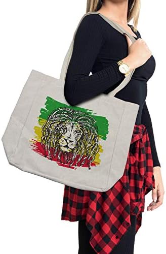 תיק קניות של אמבסון ראסטה, תרבות אתיופית בסגנון שיער סגנון אריה ראש דיוקן דיוקן גראנג ', תיק
