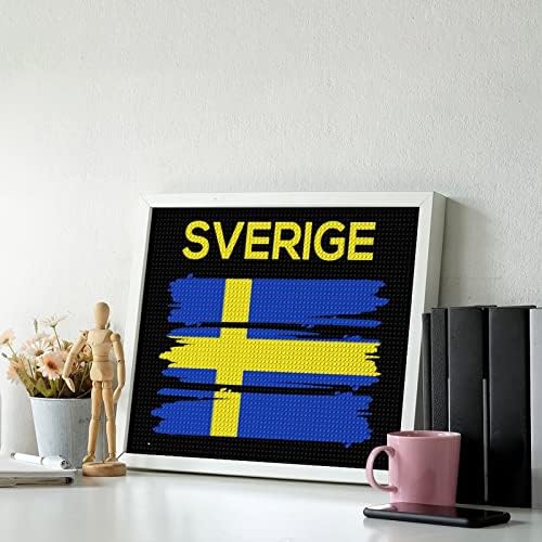 שוודי שוודיה שוודי דגל יהלומי ציור ערכות למבוגרים תרגיל מלא יהלומי תמונה קיר אמנות עבור בית המפלגה דקור