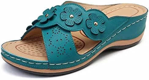 2023 קיץ נעלי בית לנשים בציר צלב טריז סנדלי פרחוני לפענח פתוח הבוהן שקופיות רטרו עקב חיצוני נעל
