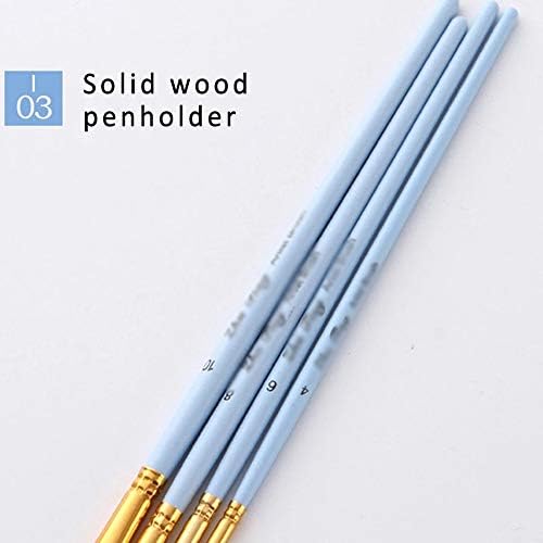 SDGH 4PCS/SET ART ART ציור ציוד צבע צבעי עט עט אמן צבע מברשת ניילון שיער עץ ידית מעץ מברשות ציור שמן כחול