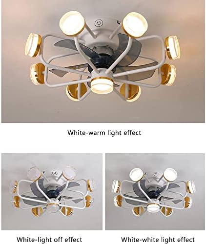 USMJQVZ NORDIC HOLD LED תאורת תקרה עם מאוורר, אורות מאוורר תקרה ， תאורת מאוורר מודרנית לסלון, חדר אוכל,