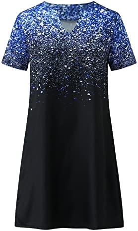 שמלות מקסי של קיץ לנשים 2023, אופנה לנשים קיץ מיקום חדש הדפס שמלת שרוול קצר צווארון