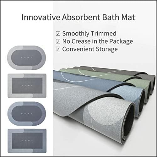 מהיר יבש אמבטיה מחצלת עם 'המו' הדפסת - חדשני דק אמבטיה שטיח מתאים תחת דלת-סופר סופג גומי מגובה רצפת מחצלת-החלקה