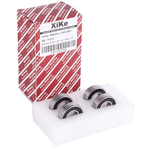 Xike 4 Pack 99502H או 1623-2RS מיסבים 5/8 x 1-3/8 x 7/16 אינץ ', ביצועים יציבים וחסכוניים, חותם כפול ושומן