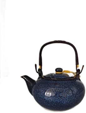 סט תה סיני, סט תה כחול עם סט קומקום אחד, 6 כוסות תה, סט תה אסייתי לאוהבי תה/נשים/גברים