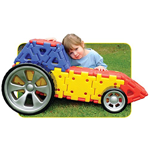 פולידרון ילדים ענק רכב בונה סט חינוכי בניית צעצוע-בשלל צבעים-ילדי פיתוח בניין ערכת-2 + שנים-32 חתיכות