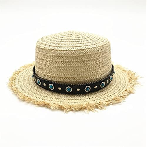 לרכוש כובע קש עליון שטוח קיץ אביב אביב טיול נשים כובעי פנאי פרל חוף כובעי שמש פרחים כובע בנות