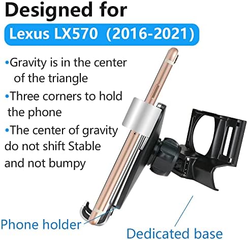מחזיק טלפון לרכב לונקין עבור LEXUS LX570 -2021 טלפונים גדולים עם אביזרי תיקים לאביזרים אוטומטיים