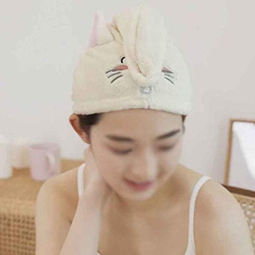מגבות Jeonswod מיקרופייבר אמבטיה מוצק במהירות שיער יבש כובע בית מגבת טקסטיל מגבת שיער רקמה חמודה