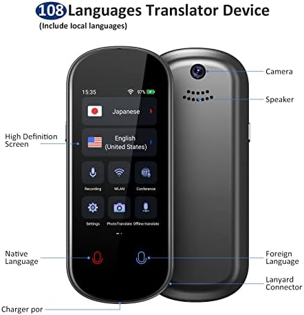 שפה מתורגמן מכשיר תומך מנותק תרגום סיוע אודיו תזכיר מצלמה תרגום, 107 שפות שתי דרך תרגום לנסיעות למידה