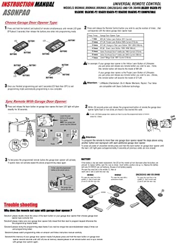 1 פאק- Chamberlain 953EV-P2 953EV מרחוק אוניברסלי לצ'מברליין/Liftmaster/Craftsman/Sears/Linear/Genie